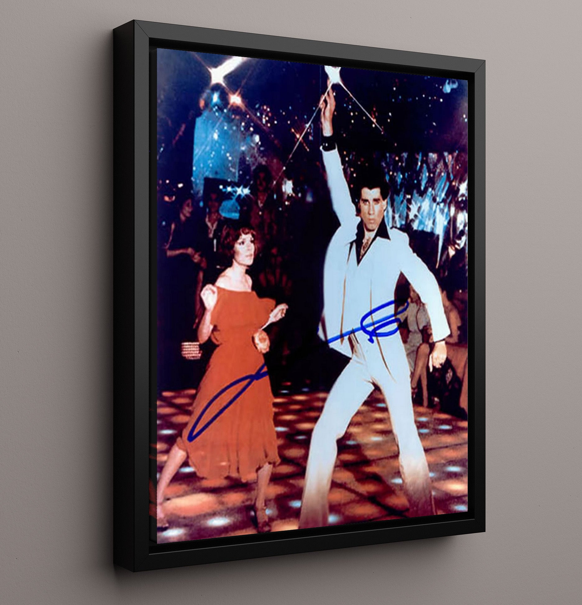 Saturday Night Fever - John Travolta - Tony Manero - Disco Dancefloor movie wall art 16x20 Framed Canvas
