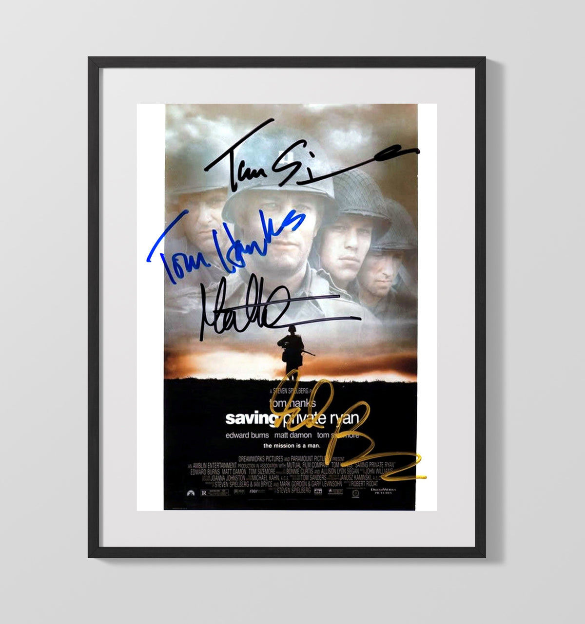 Saving Private Ryan - Ensemble Cast Wartime Brotherhood Photograph movie wall art 16x20 Gallery Frame