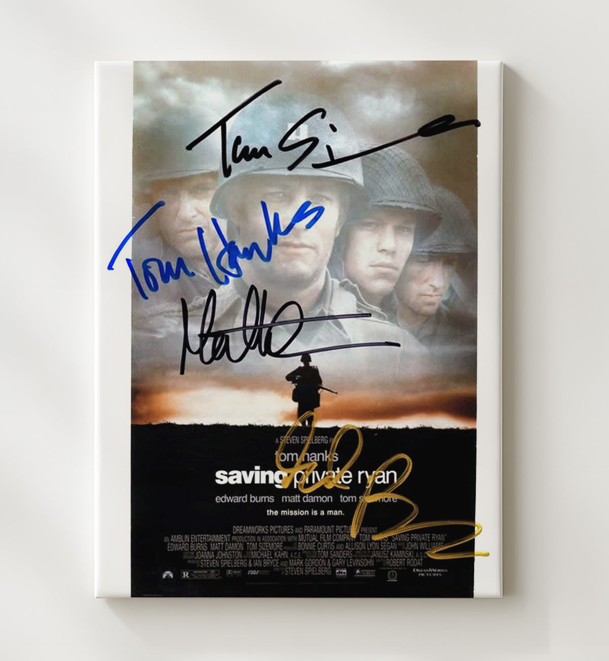 Saving Private Ryan - Ensemble Cast Wartime Brotherhood Photograph movie wall art 20x24 Canvas