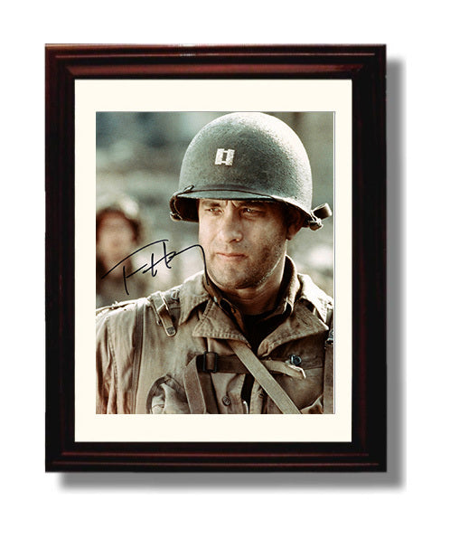 Saving Private Ryan - Tom Hanks - Captain Miller - Battlefield Resolve Close-Up movie wall art 8x10 Beveled Frame