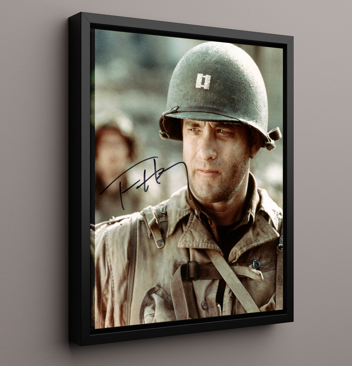 Saving Private Ryan - Tom Hanks - Captain Miller - Battlefield Resolve Close-Up movie wall art 16x20 Framed Canvas