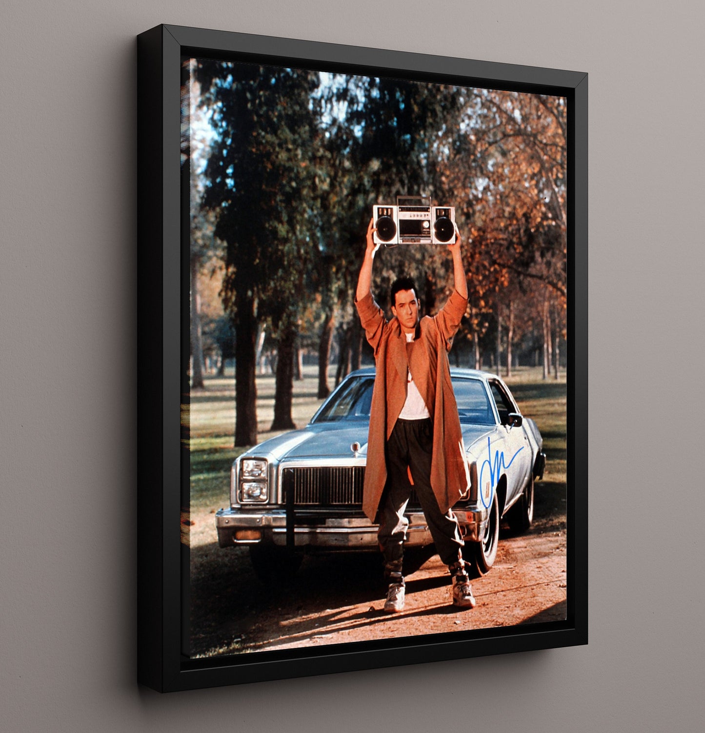 Say Anything - John Cusack Boombox Serenade Scene movie wall art 16x20 Framed Canvas