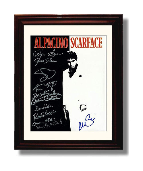 Scarface - Al Pacino Tony Montana Iconic Black-and-White Gangster Pose movie wall art 8x10 Beveled Frame