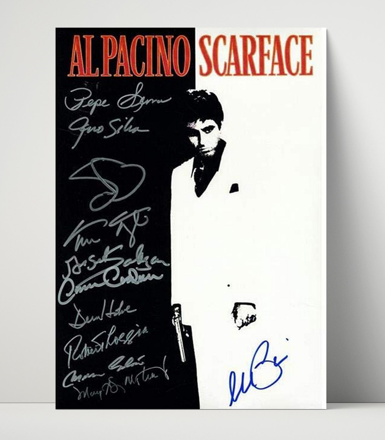 Scarface - Al Pacino Tony Montana Iconic Black-and-White Gangster Pose movie wall art 16x20 Unframed Print