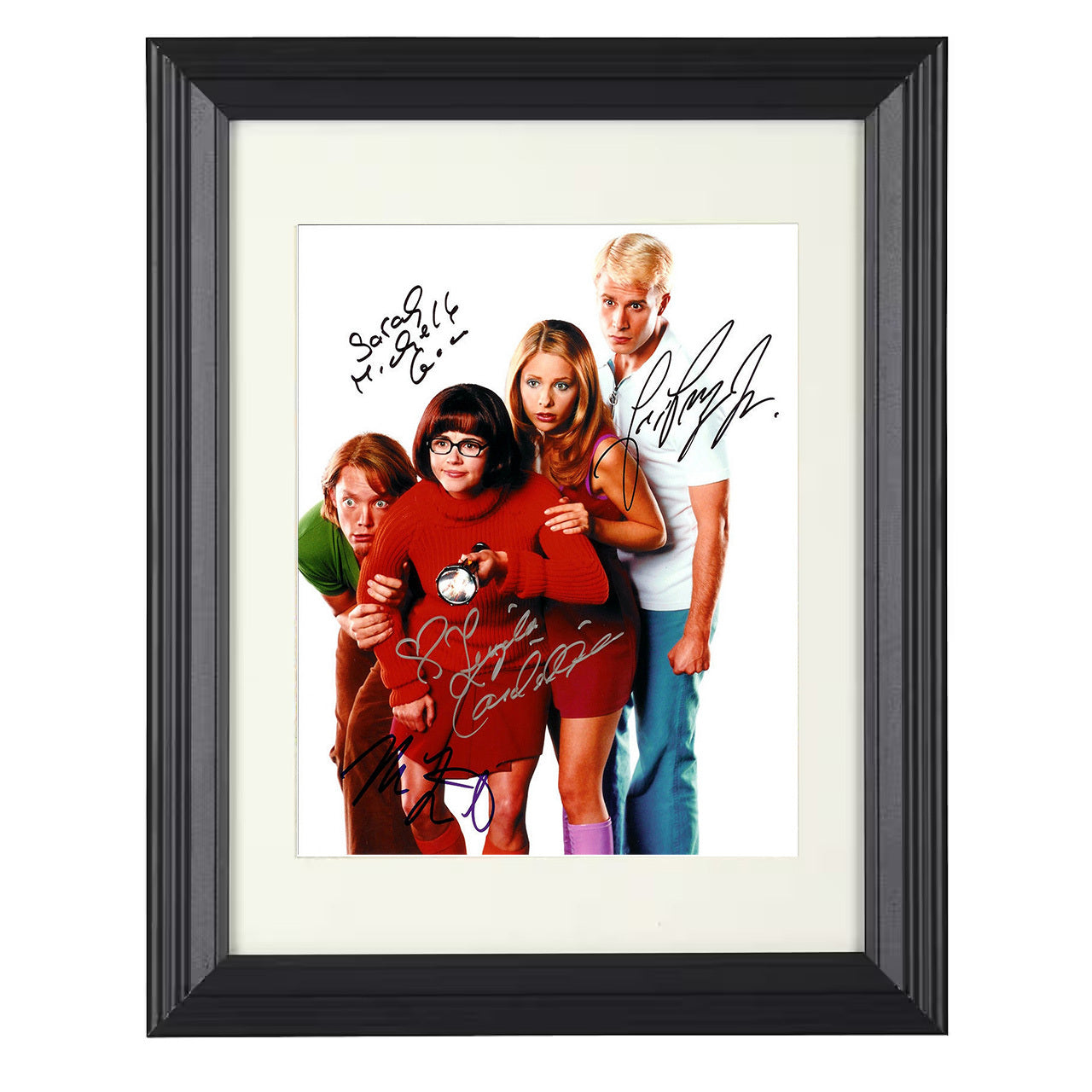 Scooby Doo Cast – Mystery Squad Image – 8x10 black beveled framed movie wall art