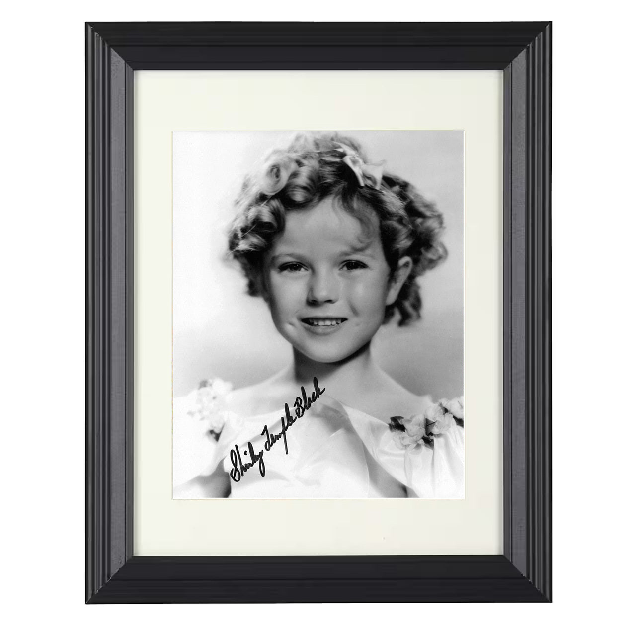 Shirley Temple – Shirley Temple – Child Star Promo Image – 8x10 black beveled framed movie wall art