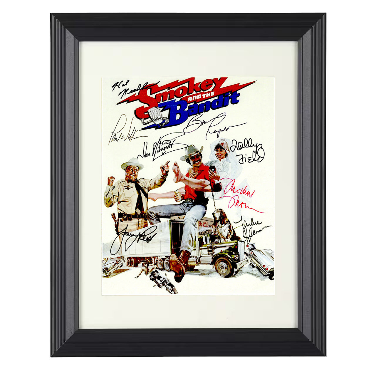 Smokey and the Bandit – Artwork Image – 8x10 black beveled framed movie wall art