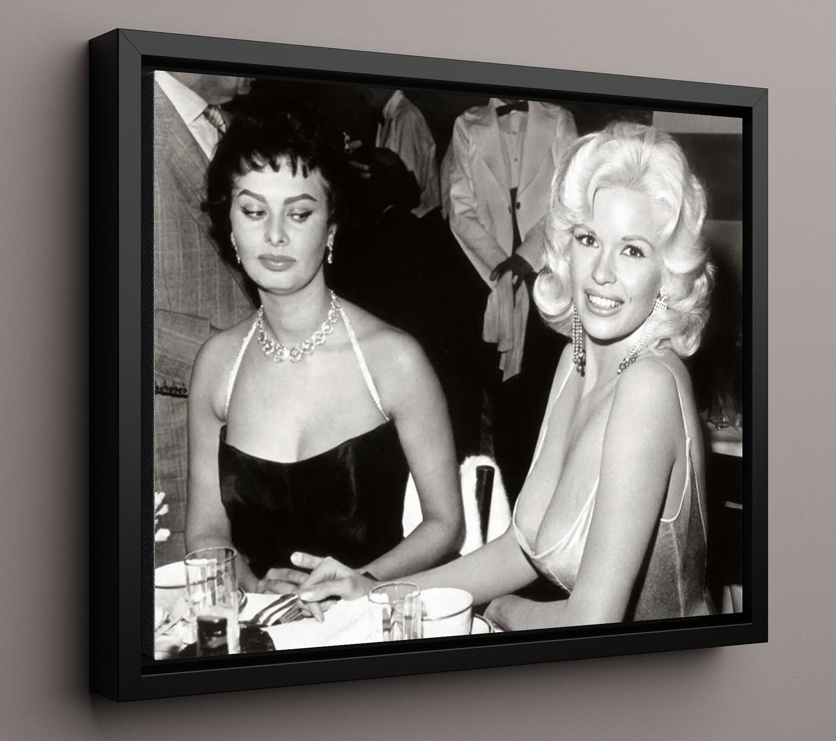 Sophia Loren and Jayne Mansfield - Side-eye legend movie wall art 16x20 Gallery Frame