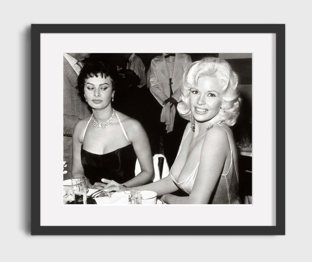 Sophia Loren and Jayne Mansfield - Side-eye legend movie wall art 16x20 Gallery Frame