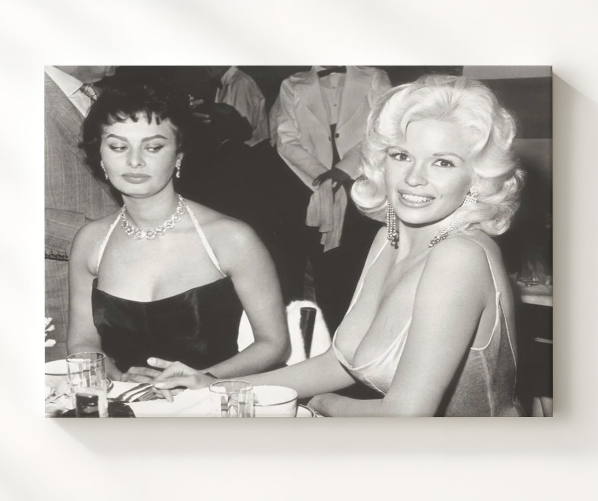 Sophia Loren and Jayne Mansfield - Side-eye legend movie wall art 20x24 Canvas