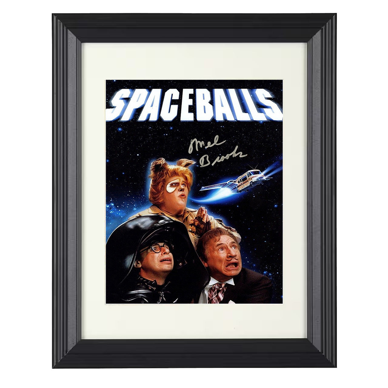 Spaceballs – Cast Comic Space Panic – 8x10 black beveled framed movie wall art