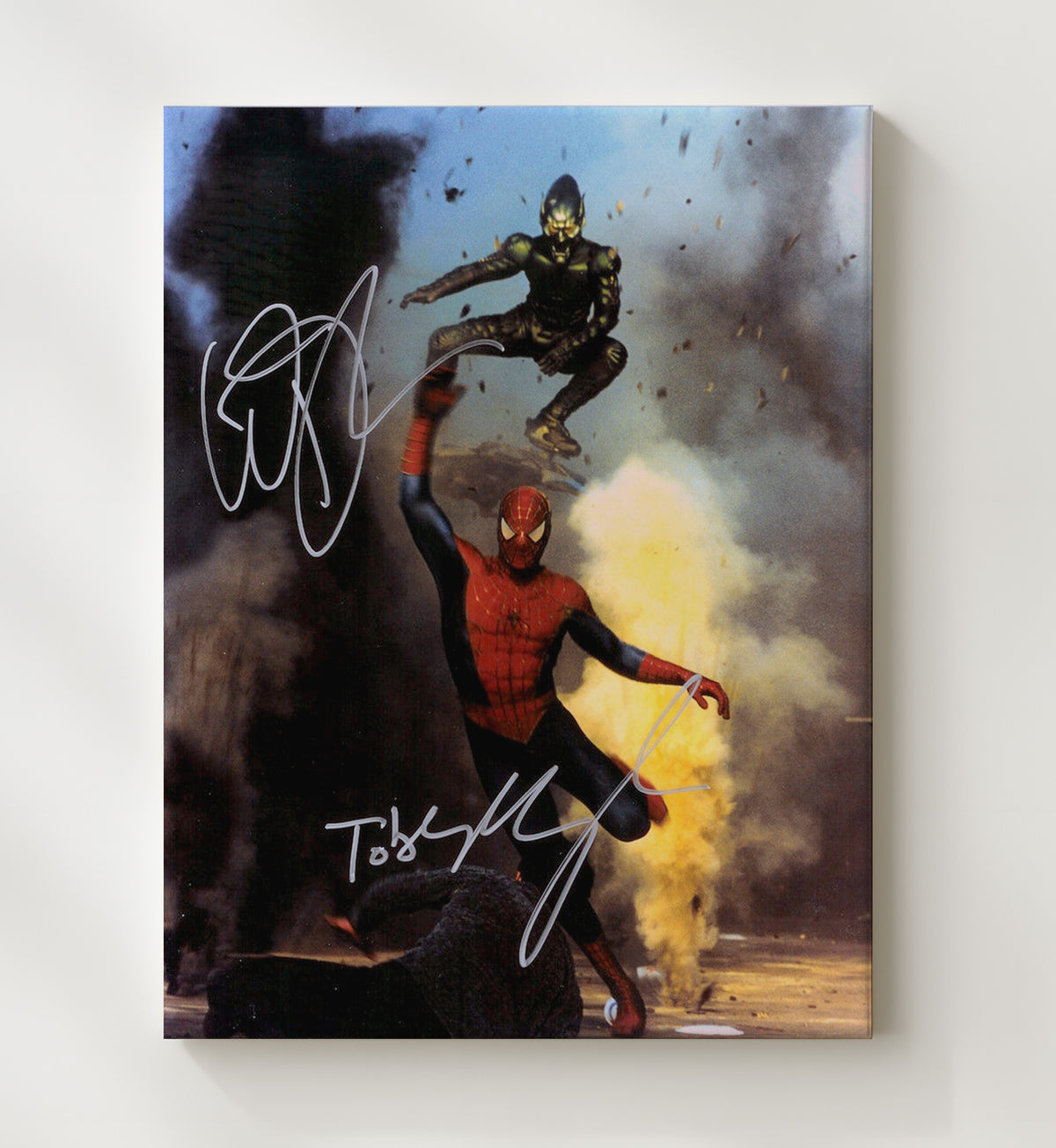Spider-Man - Tobey Maguire - Spider-Man - Willem Dafoe - Green Goblin - Explosive Showdown Leap movie wall art 20x24 Canvas