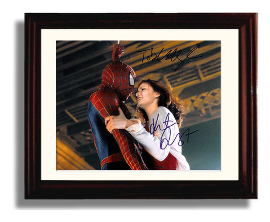 Spider-Man - Tobey Maguire - Peter - and Kirsten Dunst - MJ - Upside Down Kiss Moment movie wall art 8x10 Beveled Frame