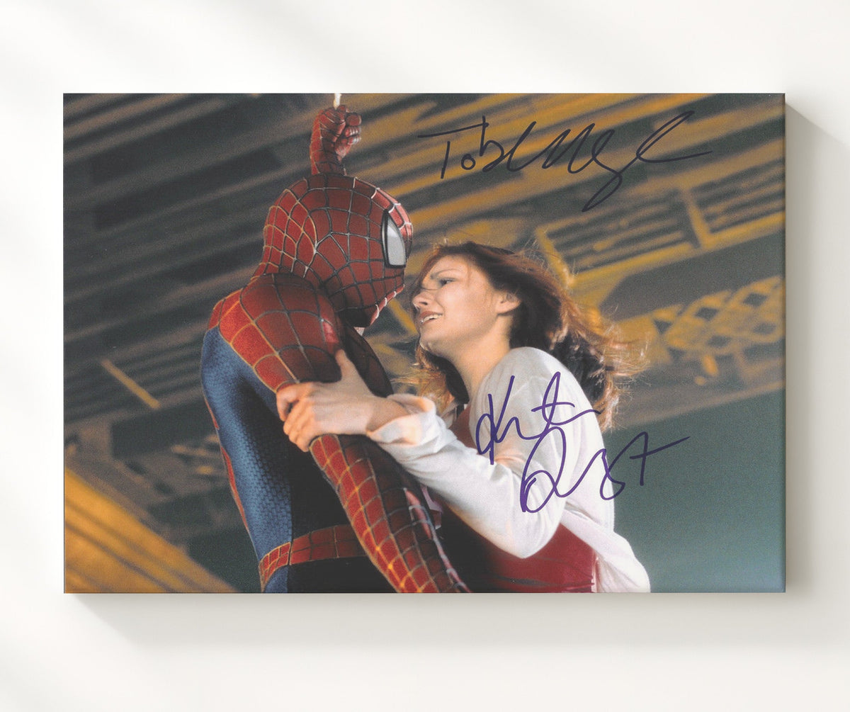 Spider-Man - Tobey Maguire - Peter - and Kirsten Dunst - MJ - Upside Down Kiss Moment movie wall art 8x10 Beveled Frame