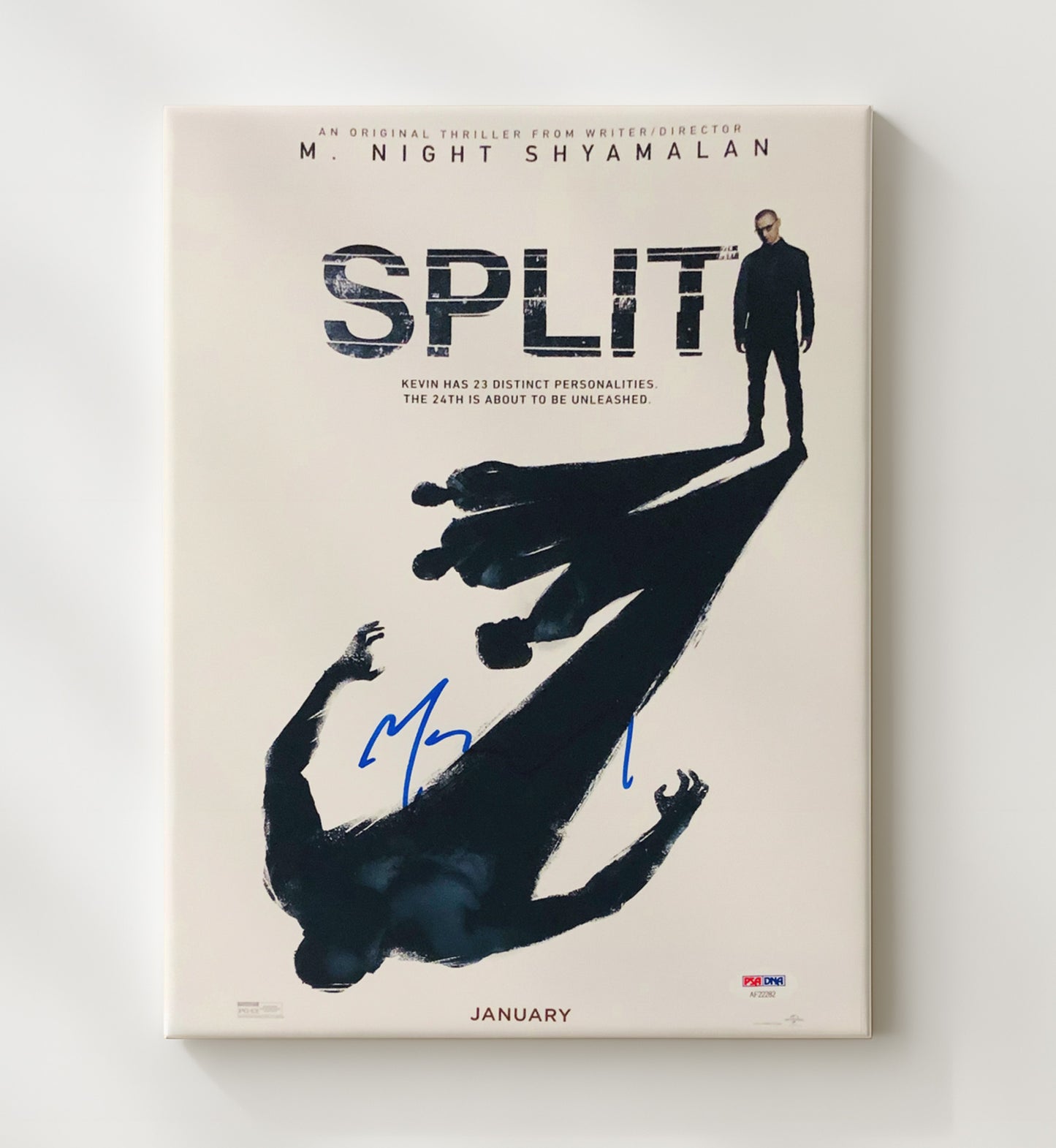 Split - M Night Shyamalan Thriller Poster Signed Vintage Movie Wall Art - 20x24 Canvas movie decor