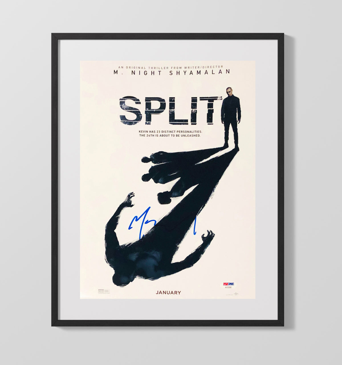 Split - M Night Shyamalan Thriller Poster Signed movie wall art 16x20 Gallery Frame