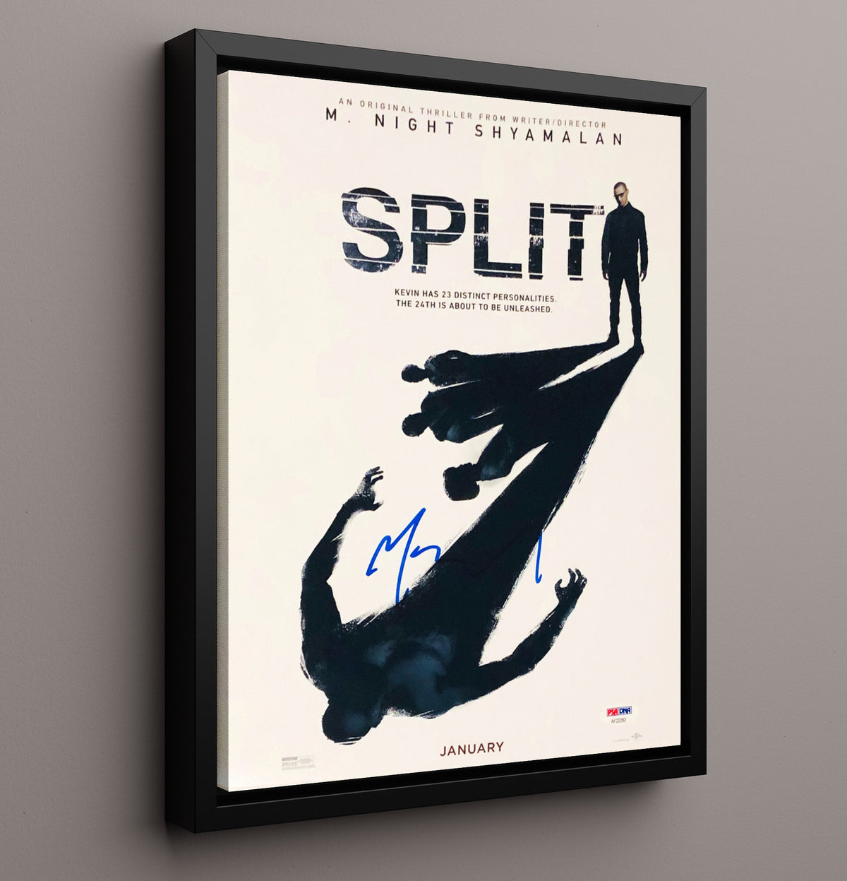 Split - M Night Shyamalan Thriller Poster Signed movie wall art 16x20 Framed Canvas