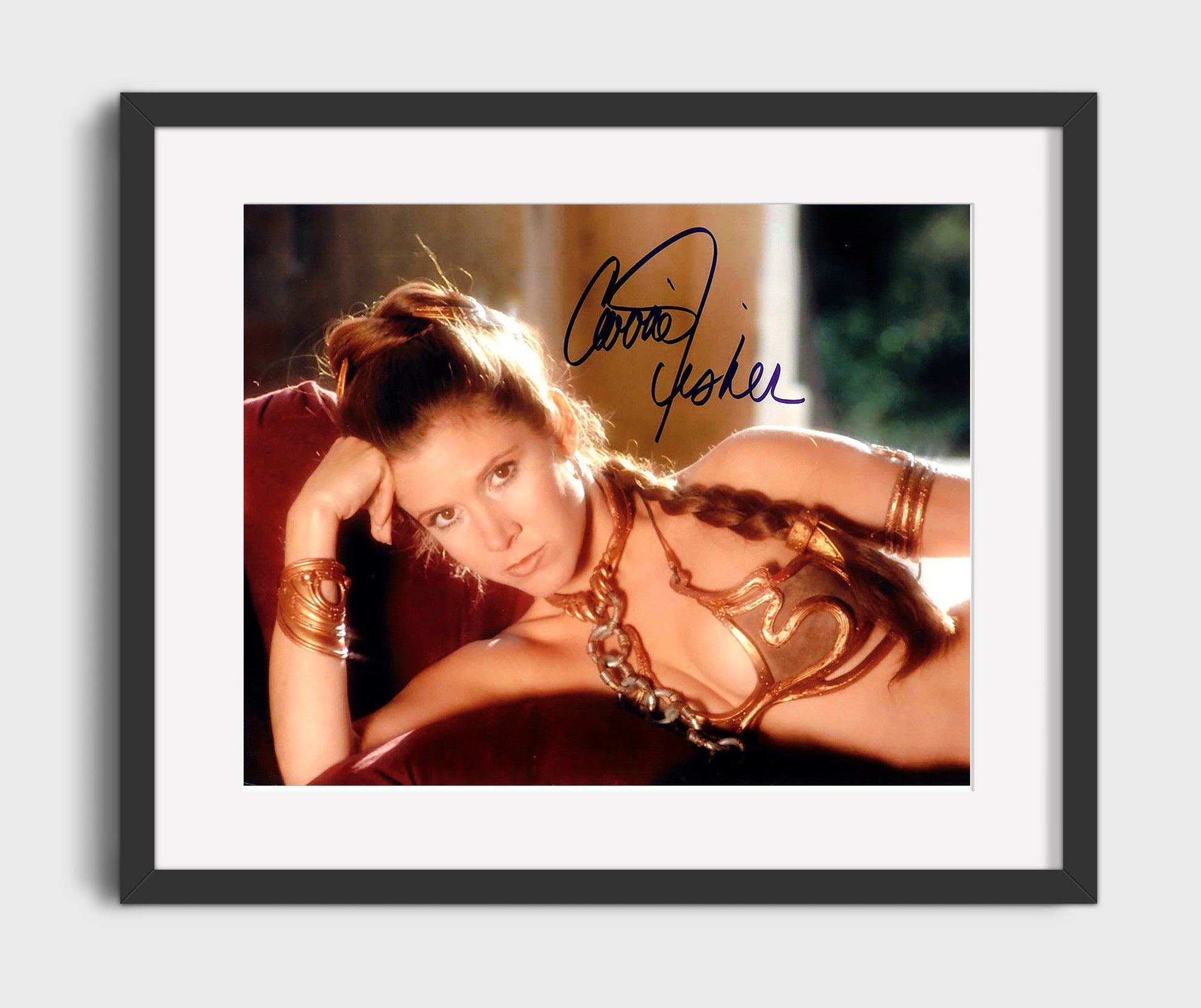 Star Wars - Carrie Fisher - Princess Leia - Blaster ready defiance Vintage Movie Wall Art - 16x20 Gallery Frame movie decor
