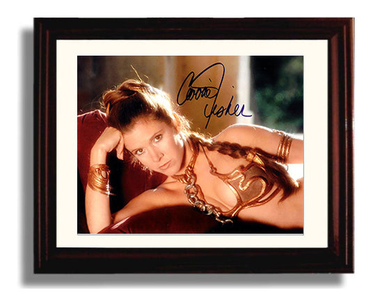 Star Wars - Carrie Fisher - Princess Leia - Blaster ready defiance movie wall art 8x10 Beveled Frame