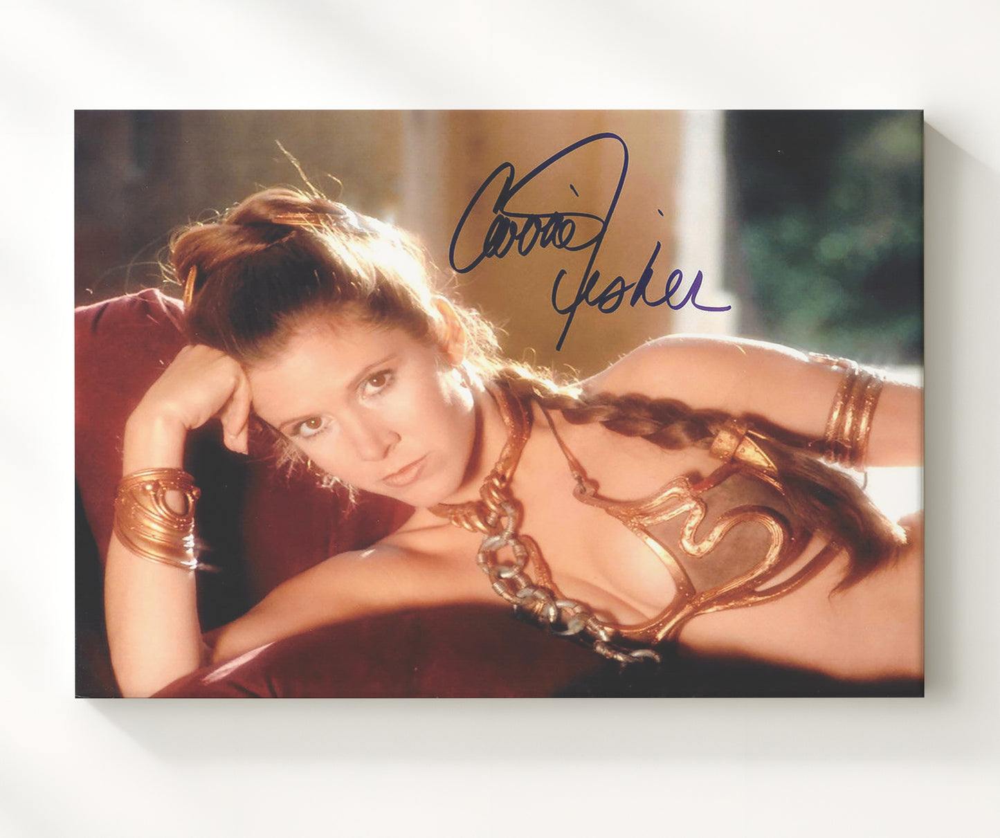Star Wars - Carrie Fisher - Princess Leia - Blaster ready defiance Vintage Movie Wall Art - 20x24 Canvas movie decor