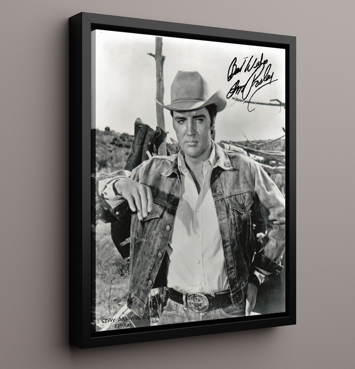 Stay Away Joe - Elvis Presley Cowboy Western Still.jpg movie wall art 16x20 Gallery Frame