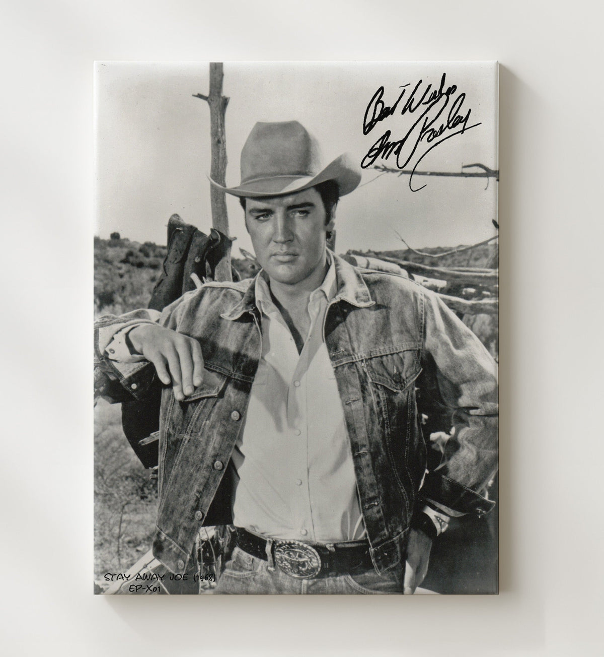 Stay Away Joe - Elvis Presley Cowboy Western Still.jpg movie wall art 8x10 Beveled Frame