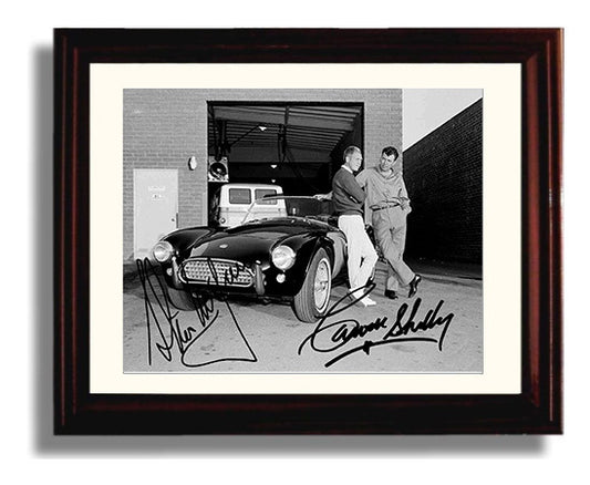 Steve McQueen and Carroll Shelby - Cool cars and cooler guys movie wall art 8x10 Beveled Frame