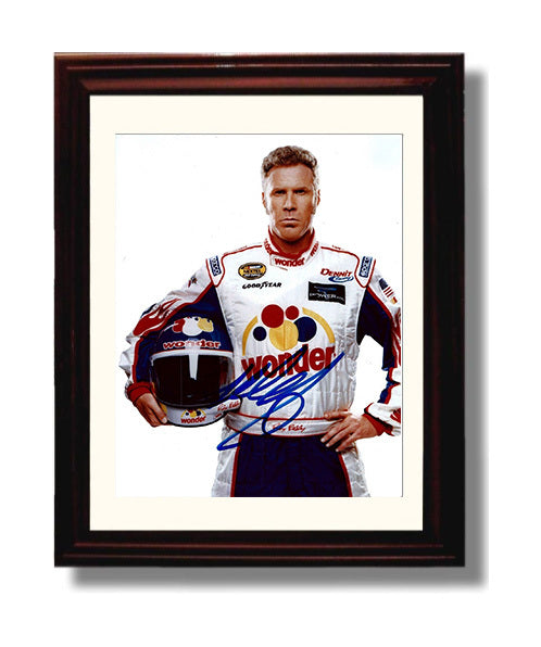 Talladega Nights - Will Ferrell - Ricky Bobby - Wonder Bread Racer Pose movie wall art 8x10 Beveled Frame