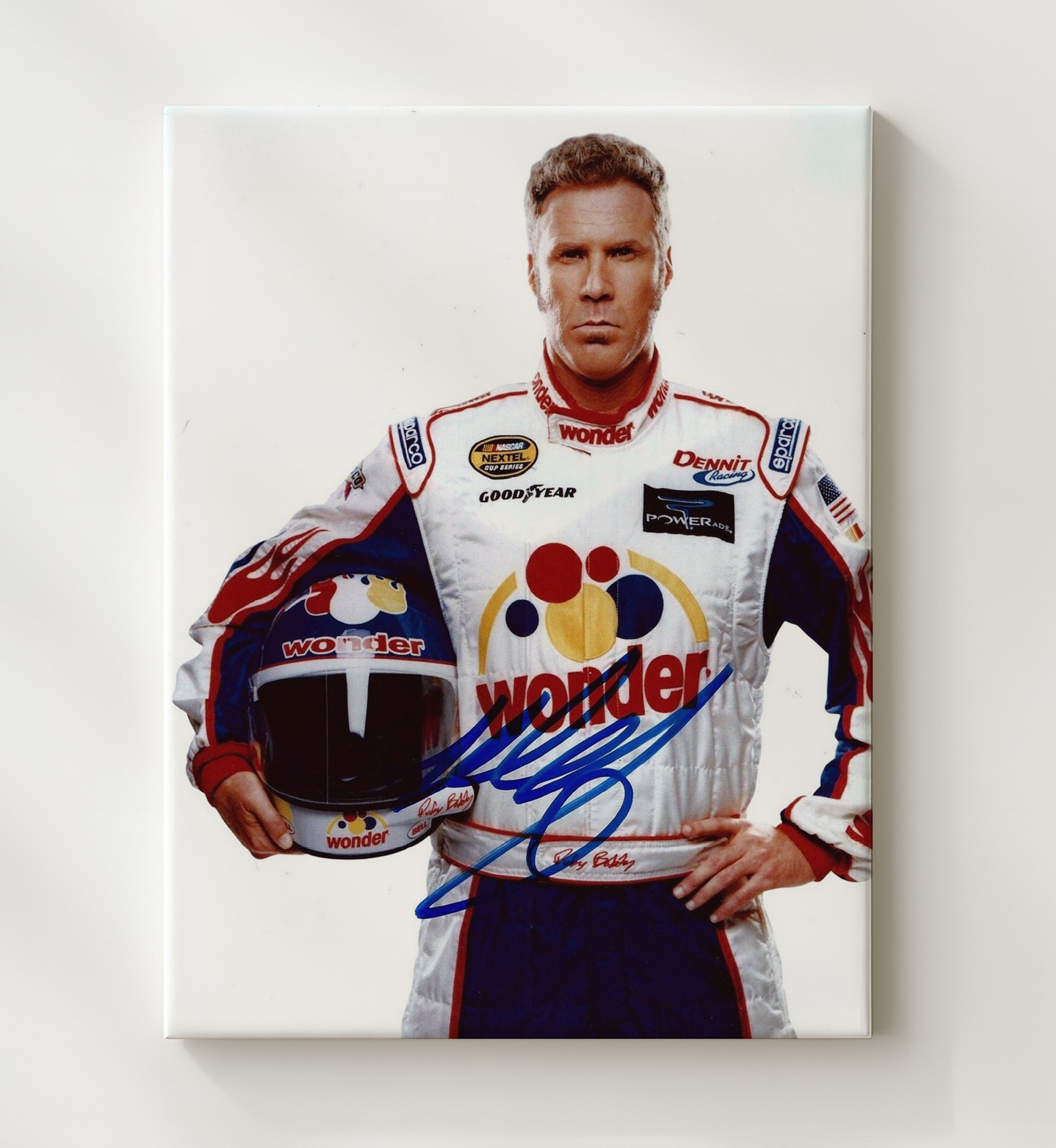 Talladega Nights - Will Ferrell - Ricky Bobby - Wonder Bread Racer Pose movie wall art 20x24 Canvas