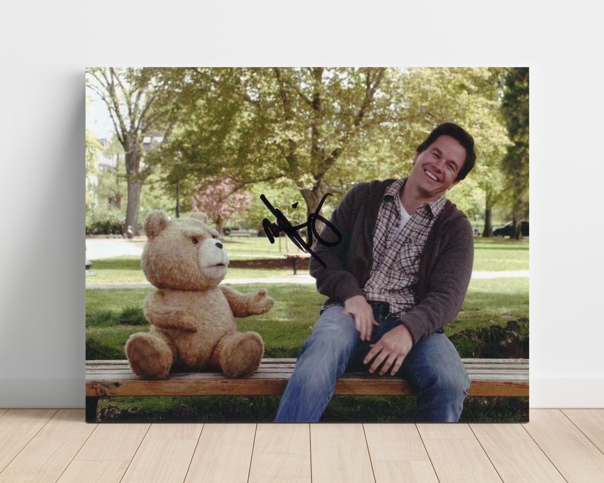 Ted - Mark Wahlberg - John Bennett - Bench banter absurd friendship moment movie wall art 16x20 Unframed Print