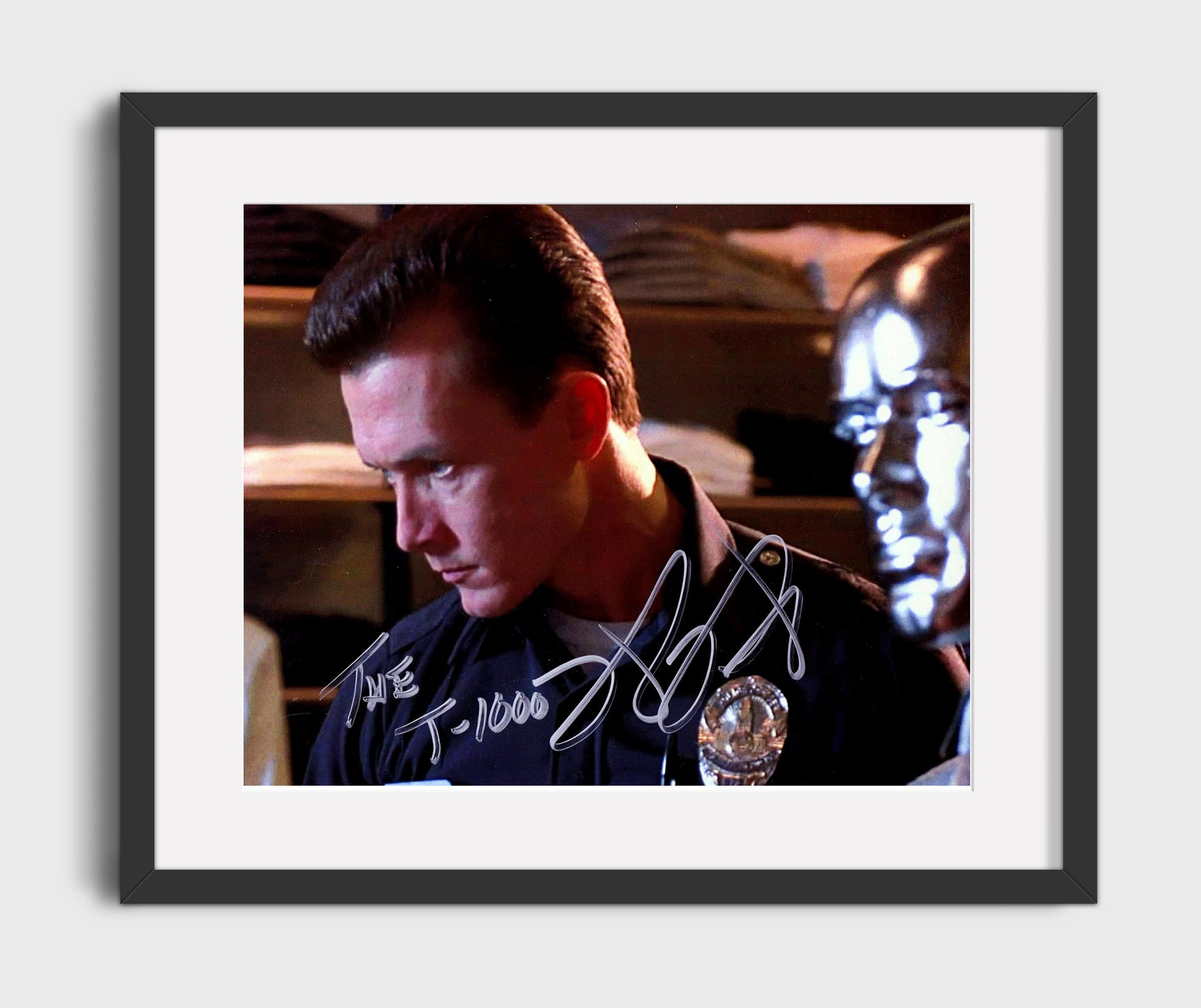 Terminator 2 - Robert Patrick - T-1000 - Cop Reflection Scene Vintage Movie Wall Art - 16x20 Gallery Frame movie decor