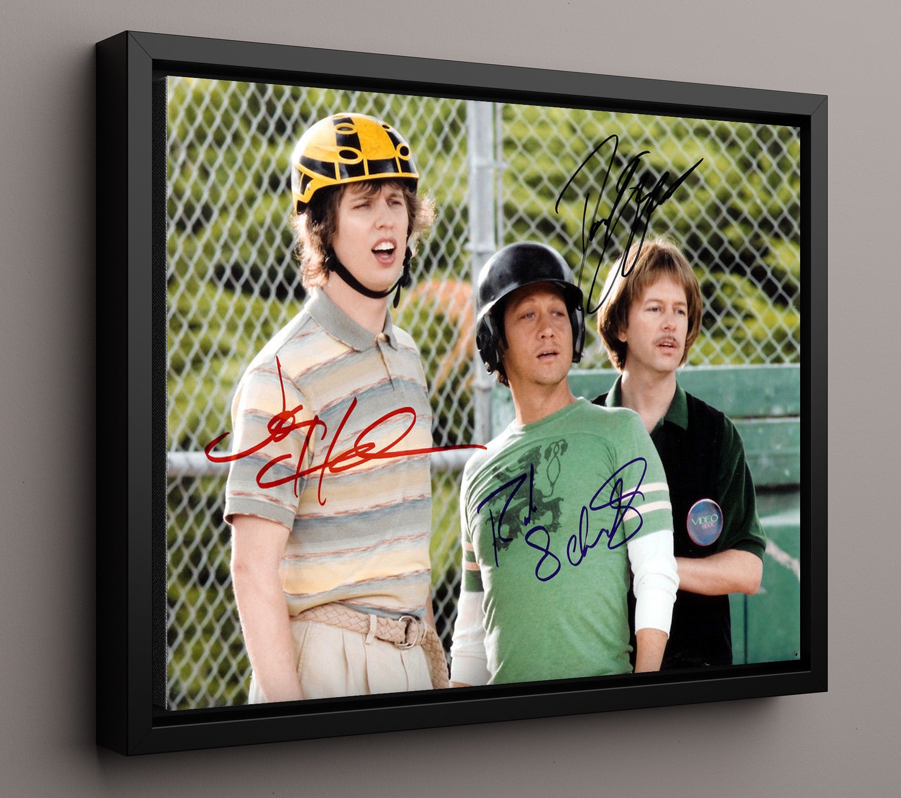 The Benchwarmers - Jon Heder - Clark - Helmeted dugout confusion movie wall art 16x20 Framed Canvas