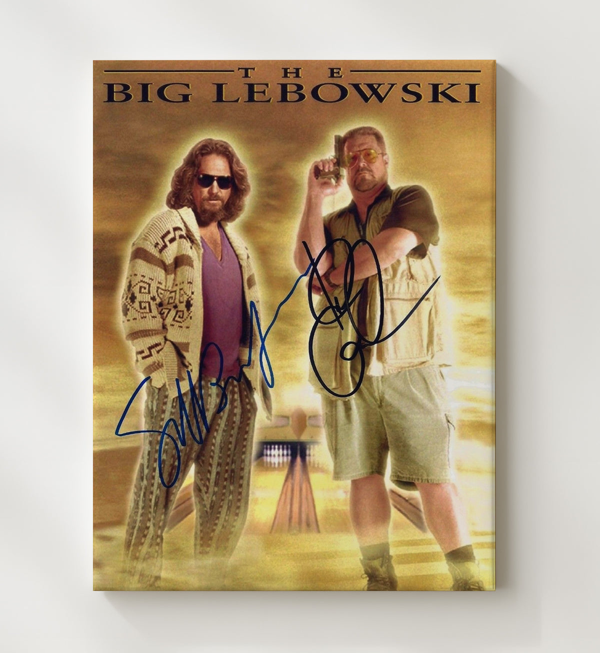 The Big Lebowski - Jeff Bridges - The Dudeand John Goodman - Walter - Bowling Alley Attitude movie wall art 20x24 Canvas