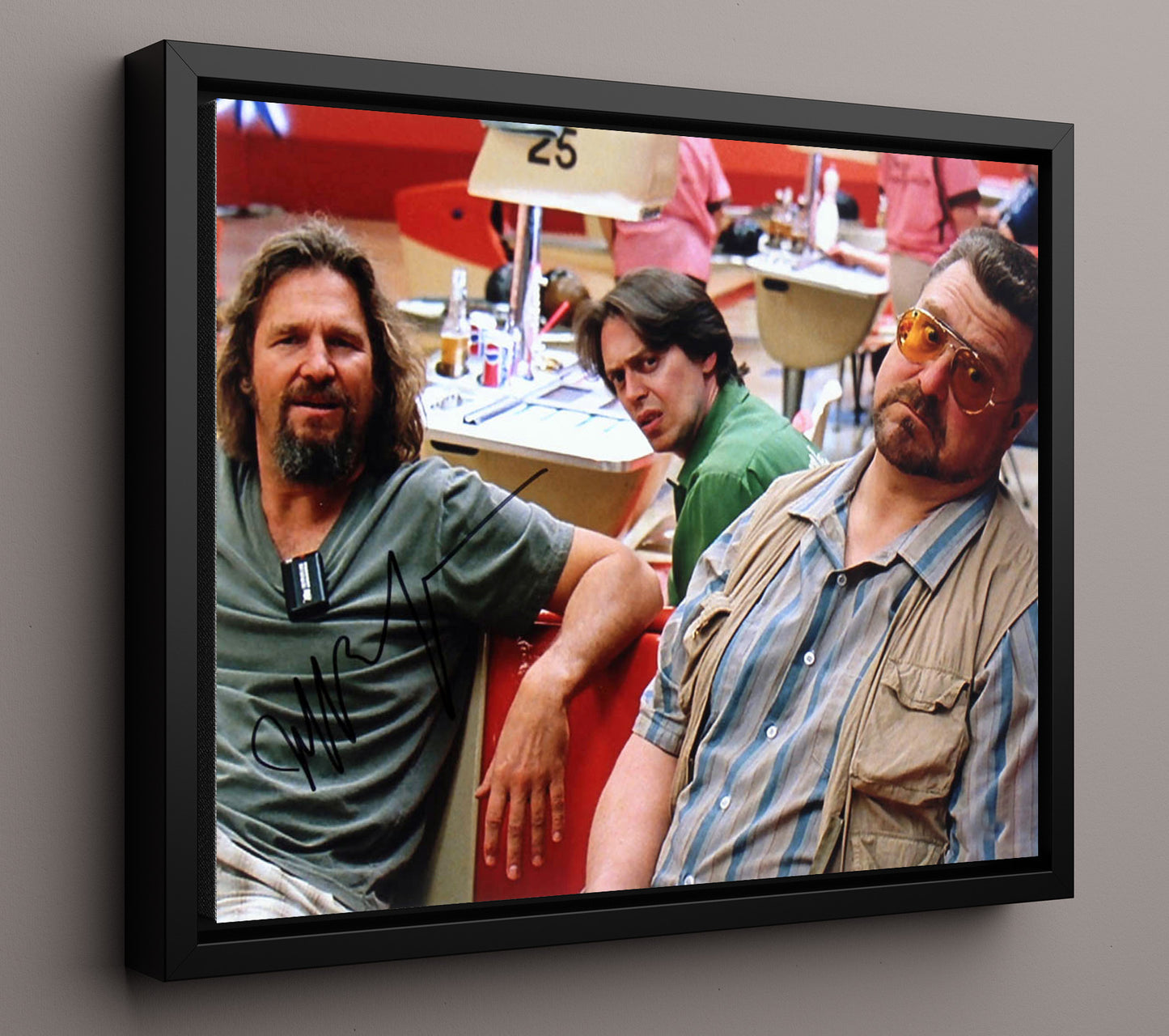The Big Lebowski - Jeff Bridges - The Dude - Bowling Alley Chill Vintage Movie Wall Art - 16x20 Framed Canvas movie decor