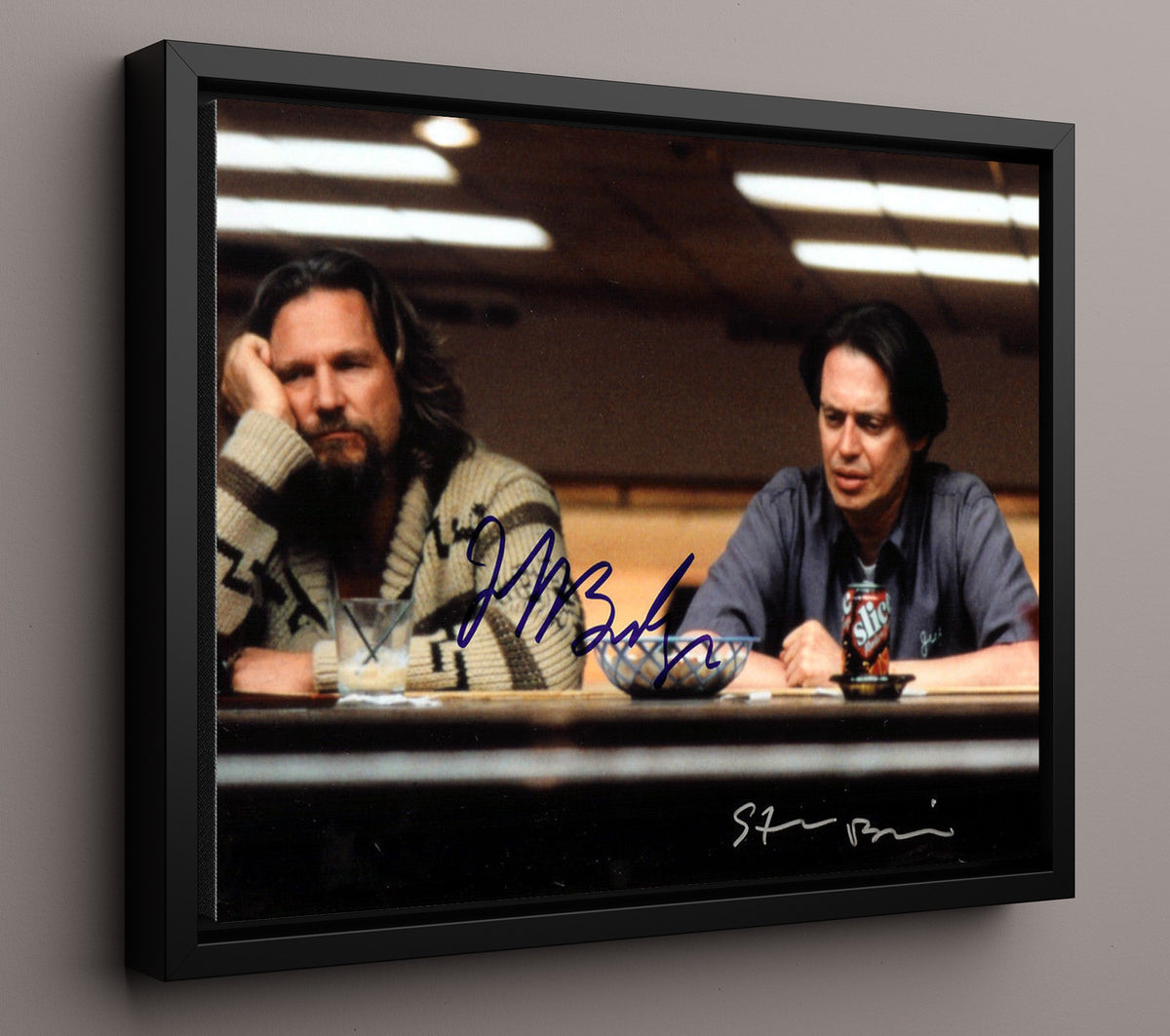 The Big Lebowski - Jeff Bridges - The Dude - Bowling alley reflection movie wall art 16x20 Framed Canvas