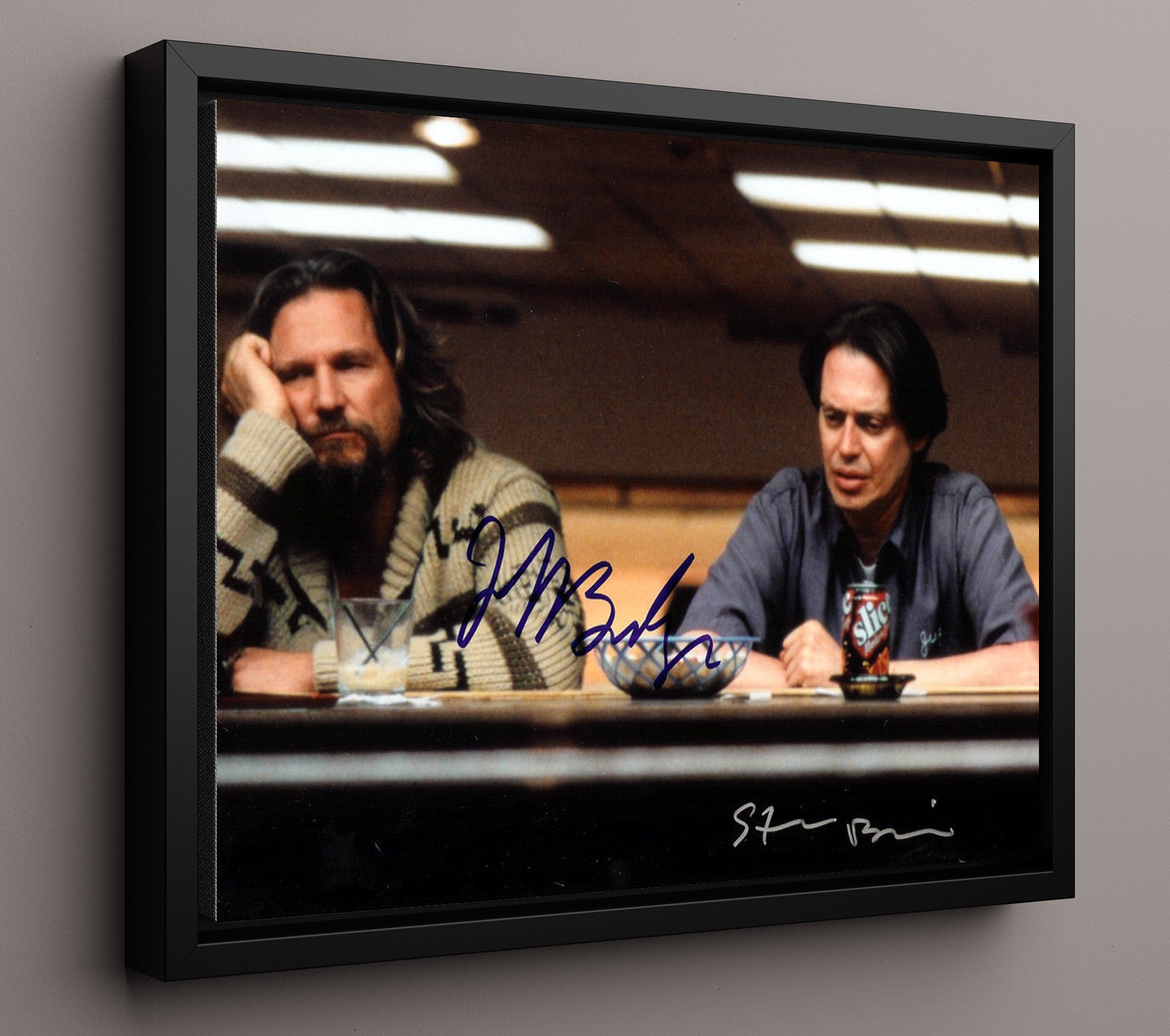 The Big Lebowski - Jeff Bridges - The Dude - Bowling alley reflection movie wall art 16x20 Framed Canvas
