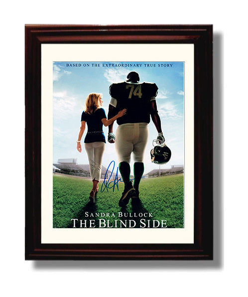 The Blind Side - Sandra Bullock - Leigh Anne Tuohy - Walking With Michael Oher Football Field Scene movie wall art 8x10 Beveled Frame