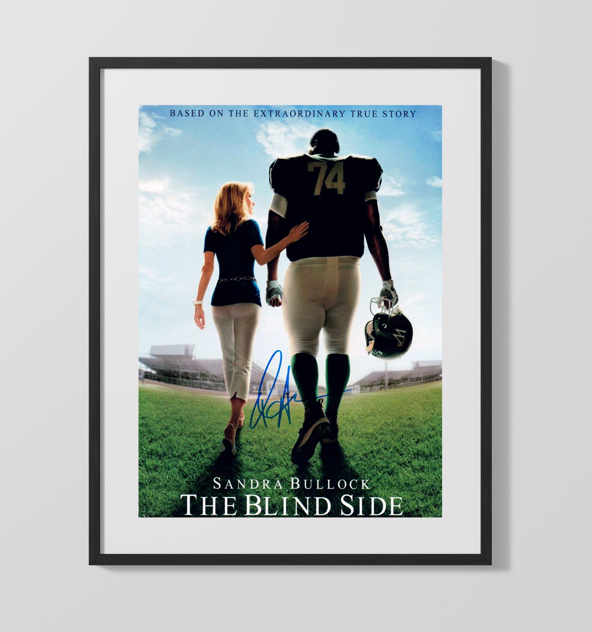 The Blind Side - Sandra Bullock - Leigh Anne Tuohy - Walking With Michael Oher Football Field Scene movie wall art 16x20 Gallery Frame