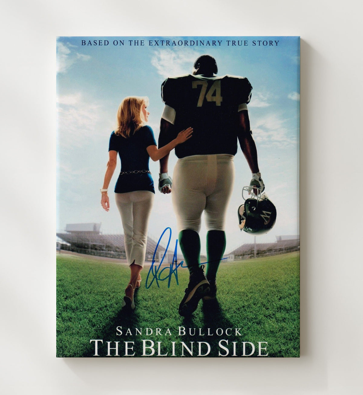 The Blind Side - Sandra Bullock - Leigh Anne Tuohy - Walking With Michael Oher Football Field Scene movie wall art 8x10 Beveled Frame