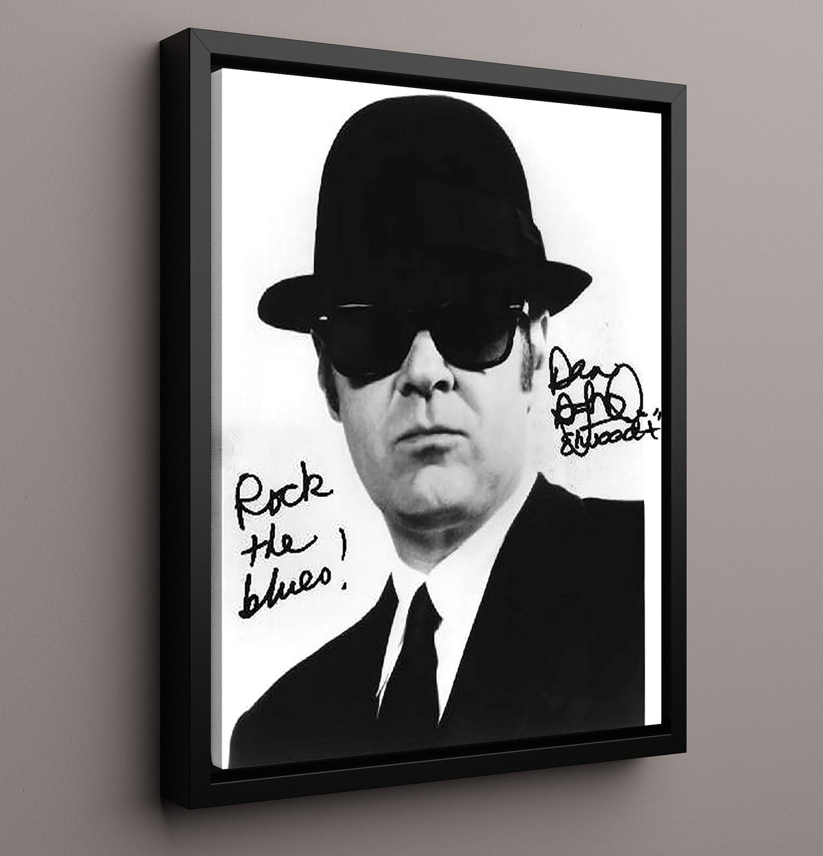 The Blues Brothers - Dan Aykroyd - Elwood Blues - Hat Sunglasses Tight Framing movie wall art 16x20 Gallery Frame