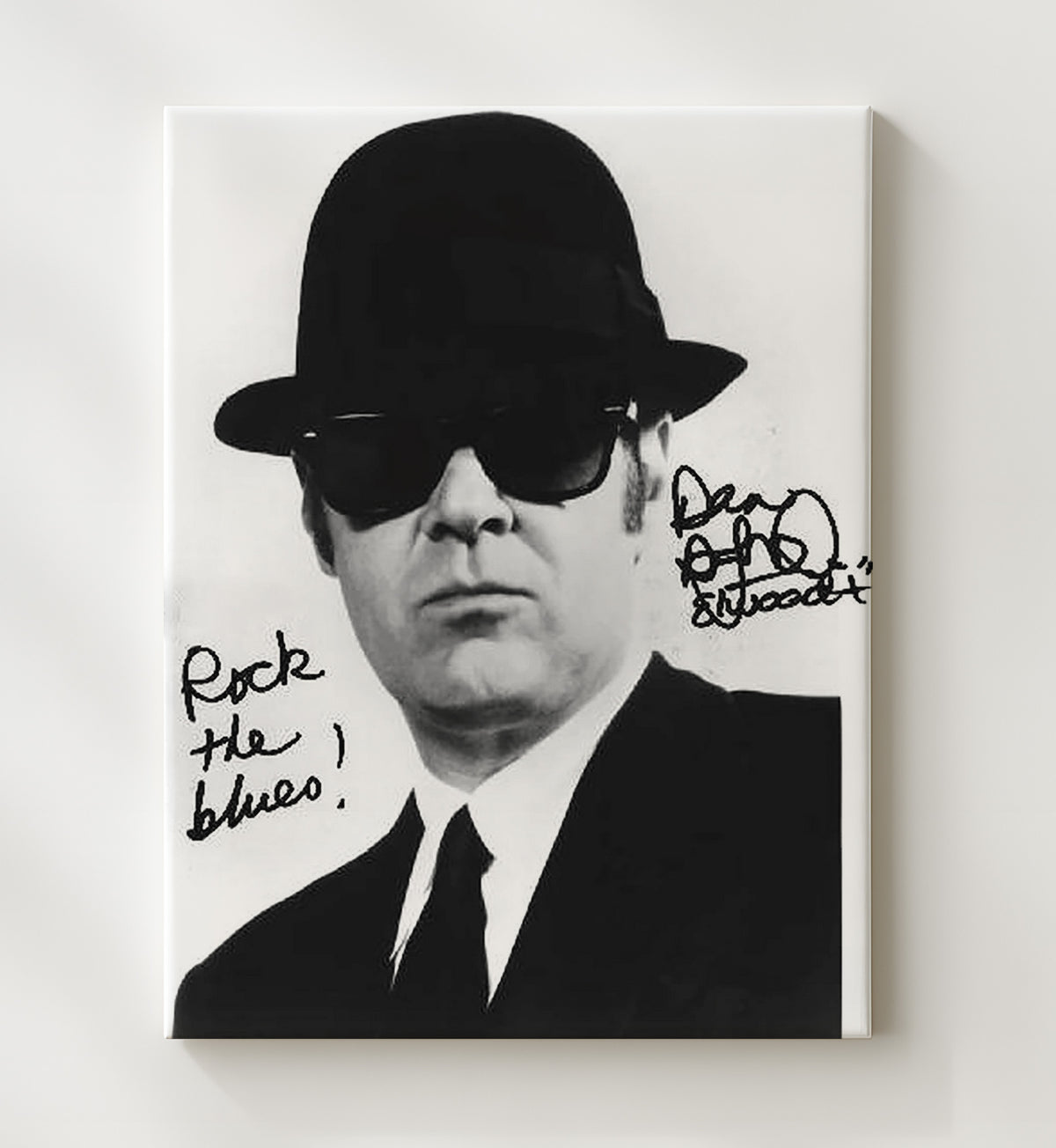 The Blues Brothers - Dan Aykroyd - Elwood Blues - Hat Sunglasses Tight Framing movie wall art 20x24 Canvas