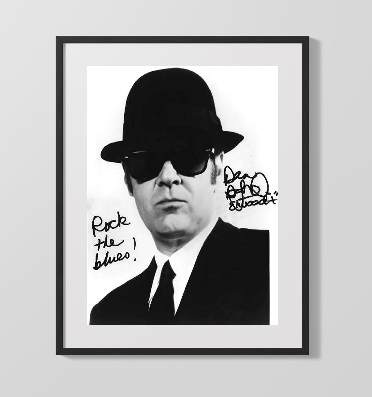 The Blues Brothers - Dan Aykroyd - Elwood Blues - Hat Sunglasses Tight Framing movie wall art 16x20 Gallery Frame