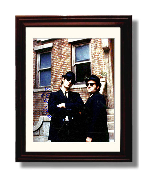 The Blues Brothers - Dan Aykroyd - Elwood Blues and John Belushi - Jake Blues - Brick Building Street Shot movie wall art 8x10 Beveled Frame