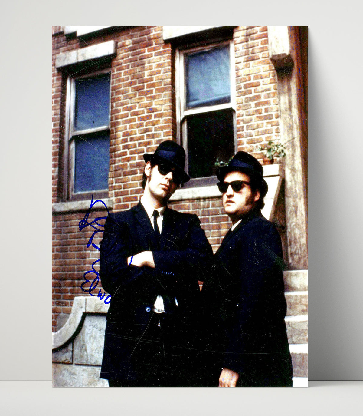 The Blues Brothers - Dan Aykroyd - Elwood Blues and John Belushi - Jake Blues - Brick Building Street Shot movie wall art 16x20 Unframed Print