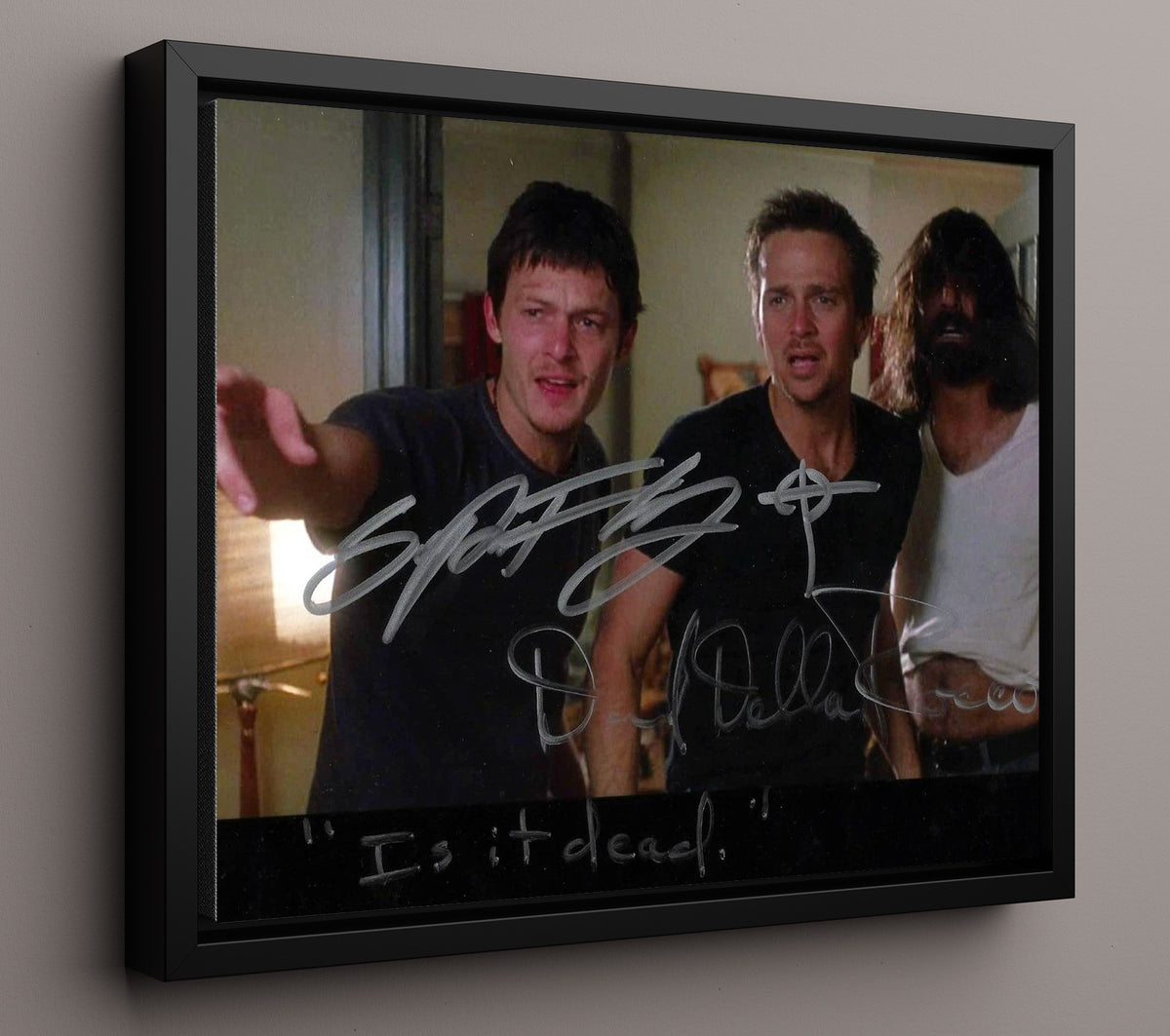 The Boondock Saints - Norman Reedus - Murphy Mac - Manus - Finger point standoff movie wall art 16x20 Framed Canvas