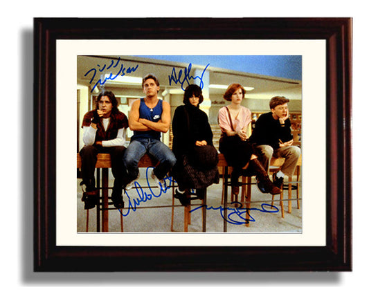 The Breakfast Club - Emilio Estevez - Andrew - and Molly Ringwald - Claire - Library Detention Crew movie wall art 8x10 Beveled Frame