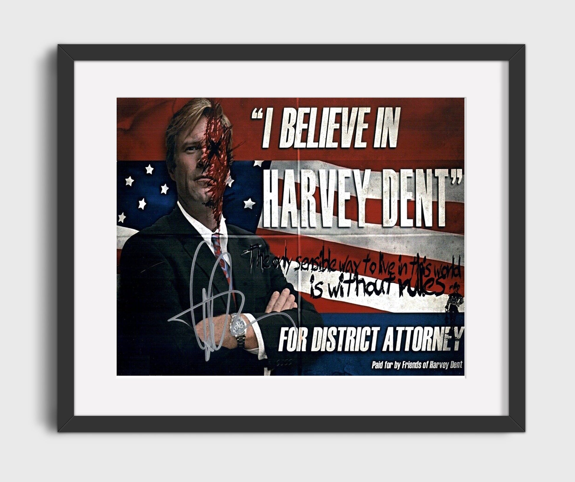 The Dark Knight - Aaron Eckhart - Harvey Dent - Campaign Poster Vintage Movie Wall Art - 16x20 Gallery Frame movie decor