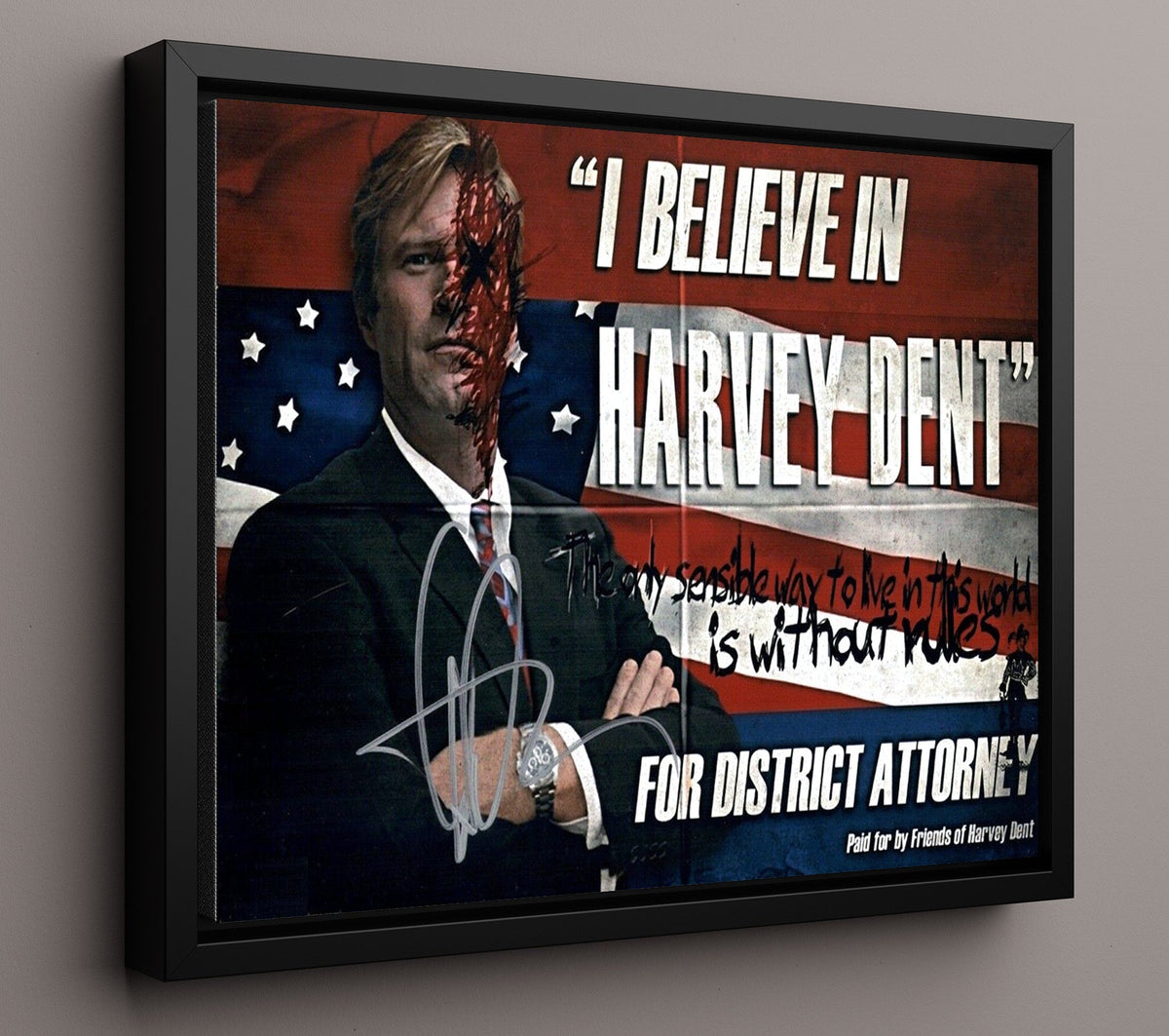 The Dark Knight - Aaron Eckhart - Harvey Dent - Campaign Poster movie wall art 16x20 Gallery Frame