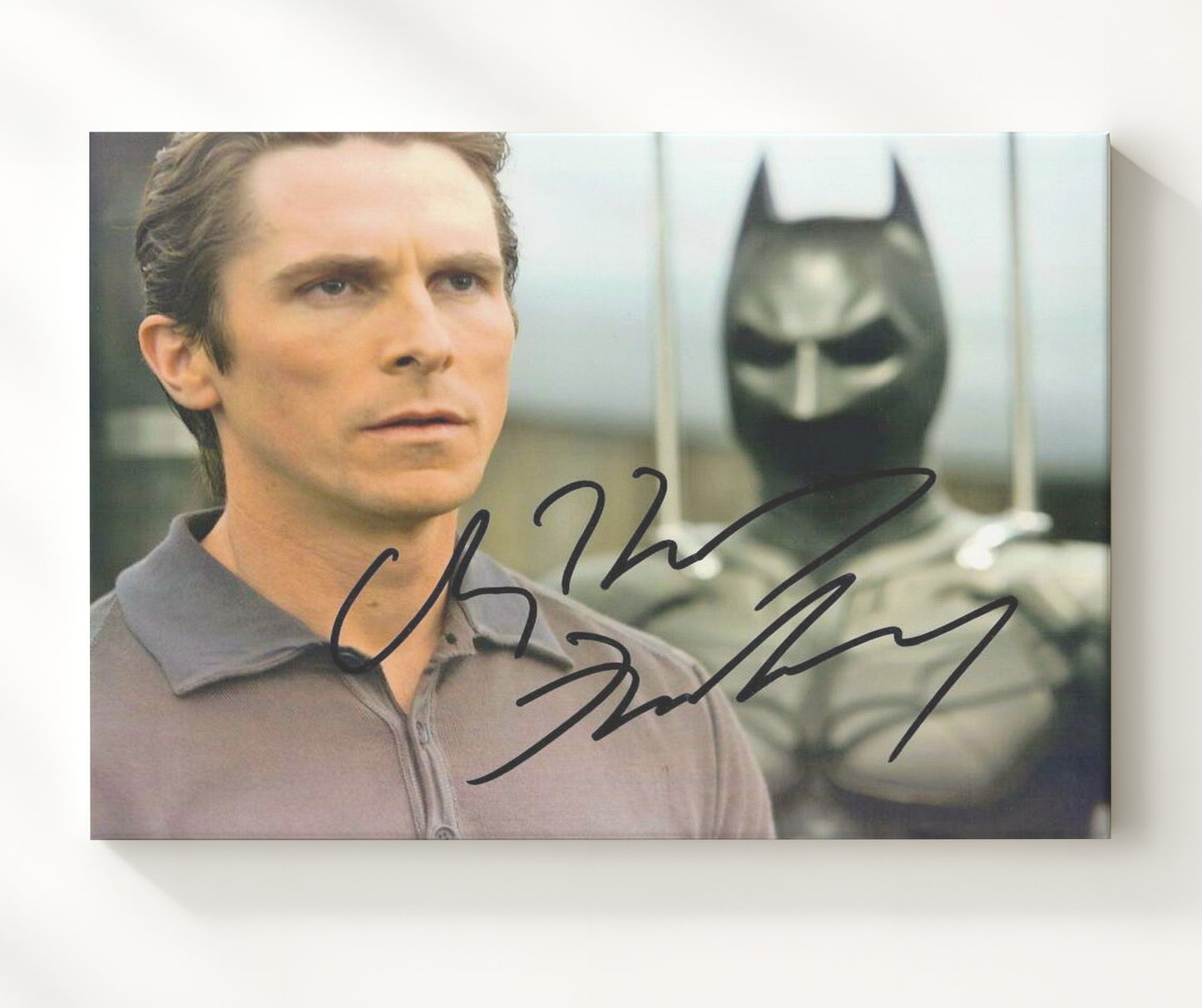 The Dark Knight - Christian Bale - Bruce Wayne - Vigilante identity tension Vintage Movie Wall Art - 20x24 Canvas movie decor