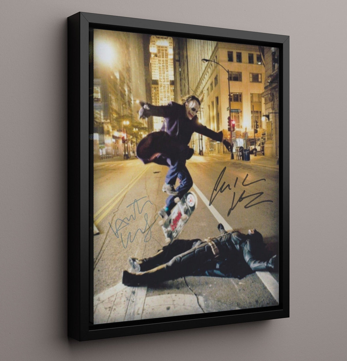 The Dark Knight - Heath Ledger - Jokerand Christian Bale - Batman - Chaos vs Justice movie wall art 16x20 Gallery Frame